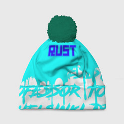 Шапка с помпоном Rust надписи краски, цвет: 3D-зеленый
