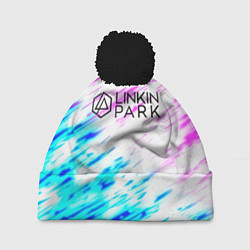 Шапка с помпоном Linkin park rock краски, цвет: 3D-черный