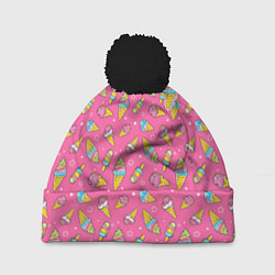 Шапка c помпоном Я люблю мороженку