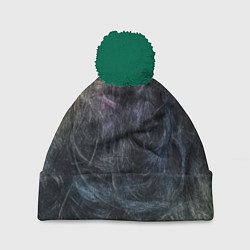 Шапка c помпоном Разноцветные хаотичные линии