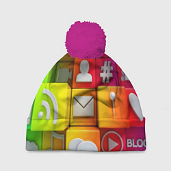 Шапка c помпоном Square