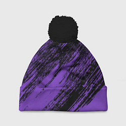 Шапка c помпоном The color is purple and black