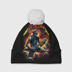 Шапка с помпоном Metallica - James Alan Hatfield, цвет: 3D-белый