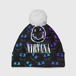 Шапка с помпоном Nirvana x marshmello neon, цвет: 3D-белый