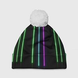 Шапка c помпоном Neon stripes