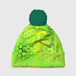 Шапка c помпоном Doom кислотные соты лого