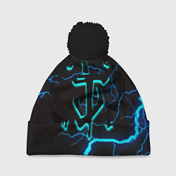 Шапка c помпоном Doom молнии неоновые