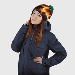 Шапка с помпоном Золотая лава текстура, цвет: 3D-зеленый — фото 2