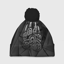 Шапка с помпоном Велес лапа медведя, цвет: 3D-черный