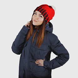 Шапка с помпоном Dota игровой паттерн, цвет: 3D-белый — фото 2