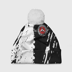 Шапка с помпоном Mercedes краски текстура, цвет: 3D-белый