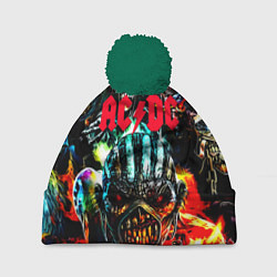 Шапка с помпоном ACDC рок монстры, цвет: 3D-зеленый