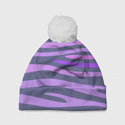 Шапка c помпоном Лавандовые волны
