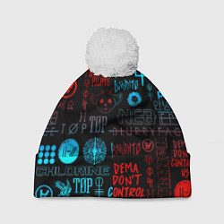 Шапка с помпоном Twenty one pilots rock pattern, цвет: 3D-белый