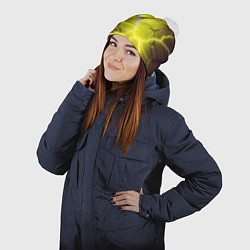 Шапка с помпоном Color yellow black, цвет: 3D-белый — фото 2