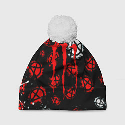 Шапка с помпоном Monster energy anarhy, цвет: 3D-белый