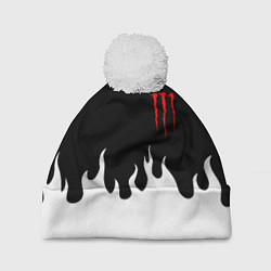 Шапка c помпоном Monster energy red logo