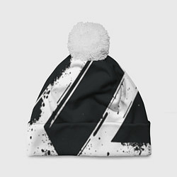 Шапка с помпоном Color black white, цвет: 3D-белый