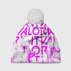 Шапка c помпоном Valorant розовый огонь