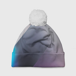 Шапка с помпоном Color grey with stripes, цвет: 3D-белый