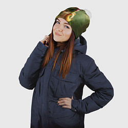 Шапка с помпоном Шимпанзини бананини ии мем, цвет: 3D-белый — фото 2