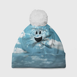 Шапка c помпоном Смайл Черное зеркало