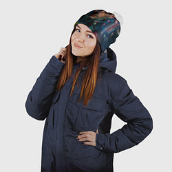 Шапка с помпоном Мужчина в стиле киберпанка, цвет: 3D-белый — фото 2