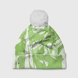 Шапка с помпоном Color white green, цвет: 3D-белый