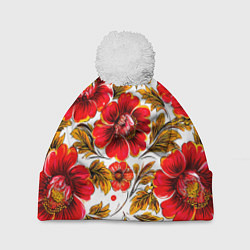 Шапка c помпоном Русская традиционная живопись