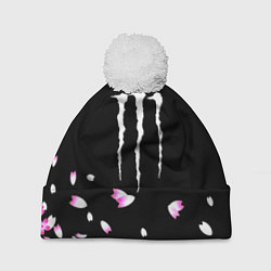 Шапка c помпоном Monster energy sakura