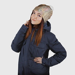 Шапка с помпоном Стимпанк механический киберхамелеон, цвет: 3D-белый — фото 2