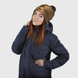 Шапка с помпоном Летящая птица, цвет: 3D-черный — фото 2