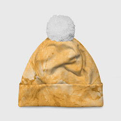 Шапка с помпоном Абстракция - bright yellow, цвет: 3D-белый