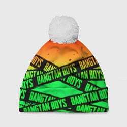 Шапка с помпоном Bangtan Boys steel grunge, цвет: 3D-белый