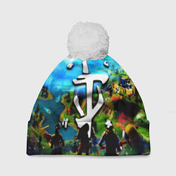 Шапка c помпоном Fortnite x doom logo