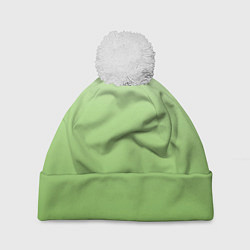 Шапка c помпоном Градиент нежно-зеленый