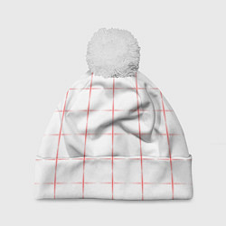 Шапка с помпоном Color white red crosses, цвет: 3D-белый