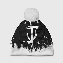Шапка с помпоном Doom winter wild, цвет: 3D-белый