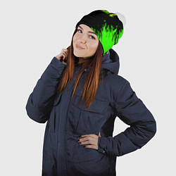 Шапка с помпоном Dayz кислотное краски логотип, цвет: 3D-белый — фото 2