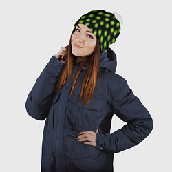 Шапка с помпоном Неоновые бактерии, цвет: 3D-белый — фото 2