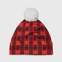 Шапка c помпоном Color neon red