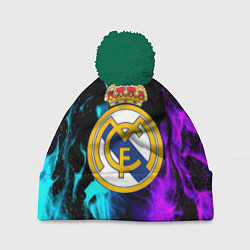 Шапка с помпоном Real Madrid неоновый огонь, цвет: 3D-зеленый