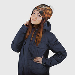 Шапка с помпоном Мишка в клетчатом шарфе, цвет: 3D-белый — фото 2