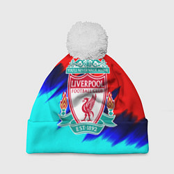 Шапка с помпоном Ливерпуль краски текстура, цвет: 3D-белый
