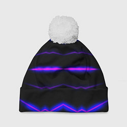 Шапка c помпоном Color multicoloured neon stripes