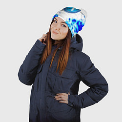 Шапка с помпоном Наполи текстура краски, цвет: 3D-белый — фото 2