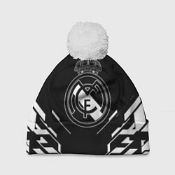 Шапка c помпоном Real Madrid полосы геомтерия