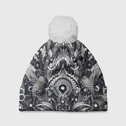 Шапка с помпоном Abstract pattern - graffiti, цвет: 3D-белый