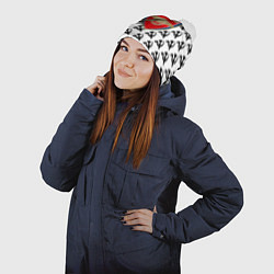 Шапка с помпоном Arsenal ссср паттерн, цвет: 3D-белый — фото 2