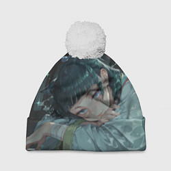 Шапка c помпоном Маомао с кошачьими ушками